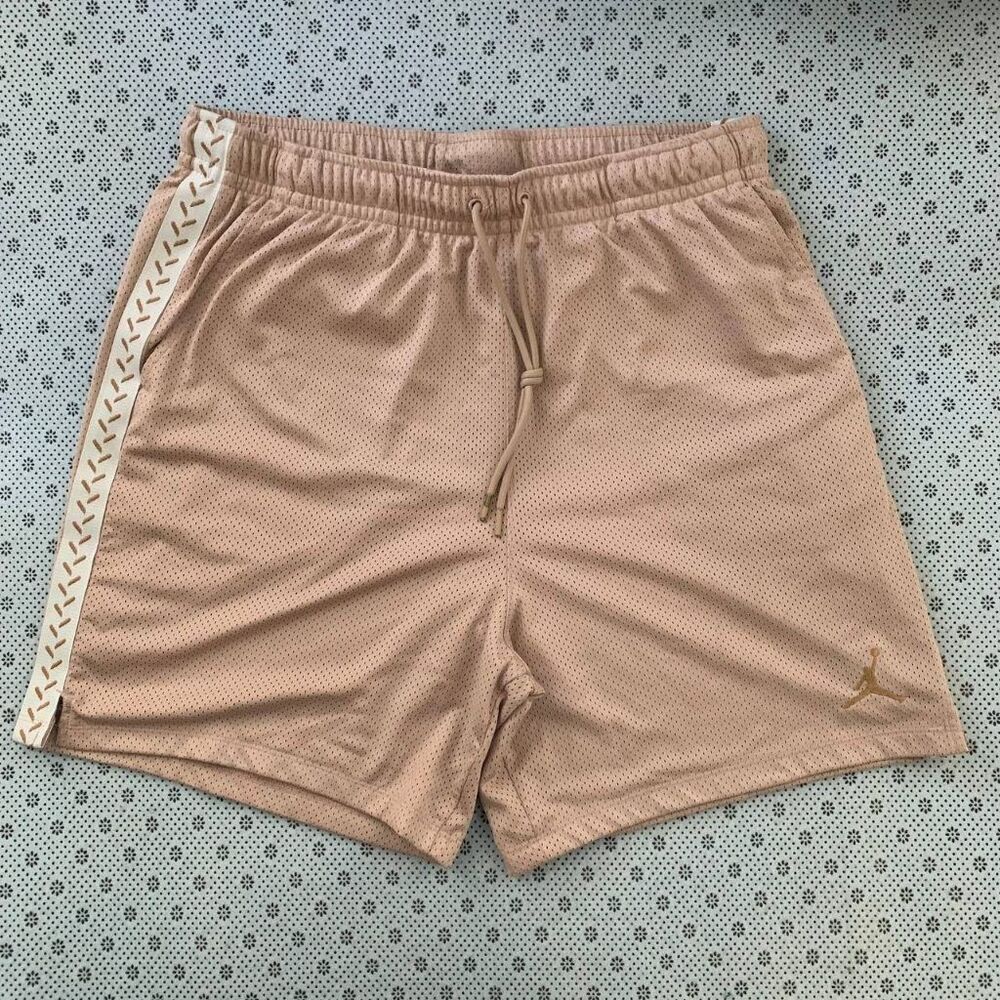 Jordan Jumpman Mesh Basketball Shorts Mens L Pink Tan Side Stripe FN4611-244